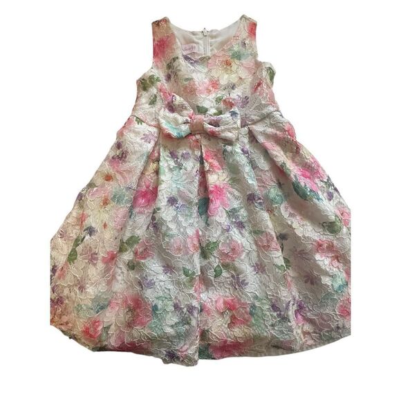 Bonnie Jean Girls' Floral Bow Lace Dress Size 3T - Picture 1 of 6